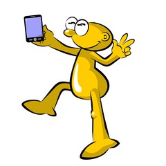 Man taking a selfie - storyboard