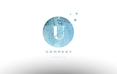 u  watercolor grunge vintage alphabet letter logo