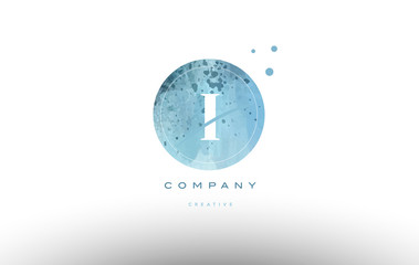 i  watercolor grunge vintage alphabet letter logo