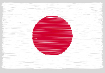 Hand drawn japanese flag