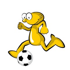 Funny soccer player practicing - Storyboard