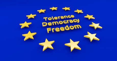 Europa Sterne Symbol - Toleranz, Demokratie und Freiheit
