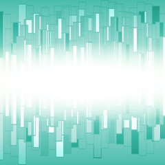 Square brick column on green background for abstract background concept