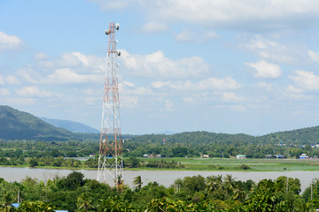 High Signal pole with blue sky