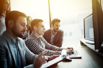 IT colleagues working on software developement project