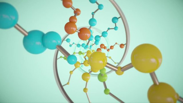 DNA molecule helix.  Artist impression of a rotating double helix DNA strand.