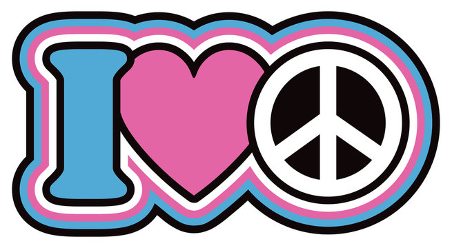 I Heart Peace in Pink and Blue