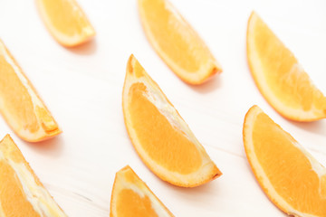 Naklejka na ściany i meble pieces of sliced orange