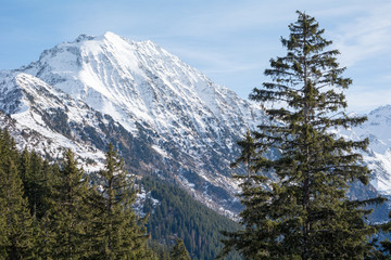 Snowy mountain in the alps
