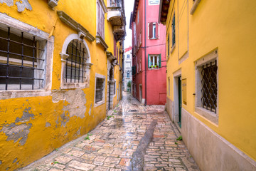 Street scene in Rovinj, Croatia.