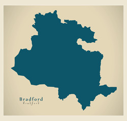 Modern City Map - Bradford England illustration