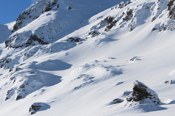 Fototapeta na wymiar snow covered rocky mountain