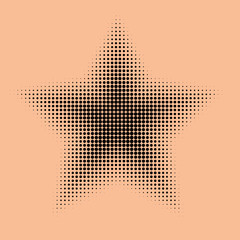 Colorful halftone background, star icon illustration. Design for print, decoration, cover, web, digital, textile.