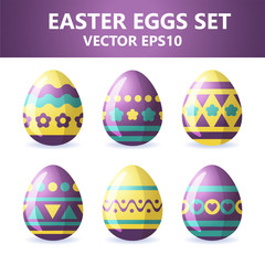 Easter eggs icons. Easter eggs for Easter holidays design on white background.