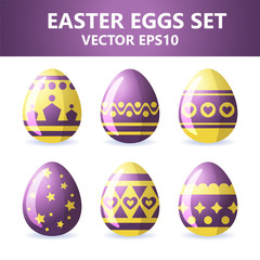 Easter eggs icons. Easter eggs for Easter holidays design on white background.