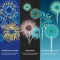 Festive Firework Abstract Vertical Banners