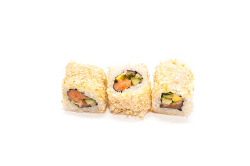 Japanese california roll on a white background