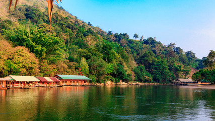 Fototapeta na wymiar House on the river. River Kwai in Thailand