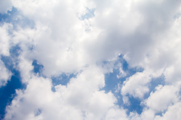 blue sky background with white clouds. The vast blue sky and clouds sky