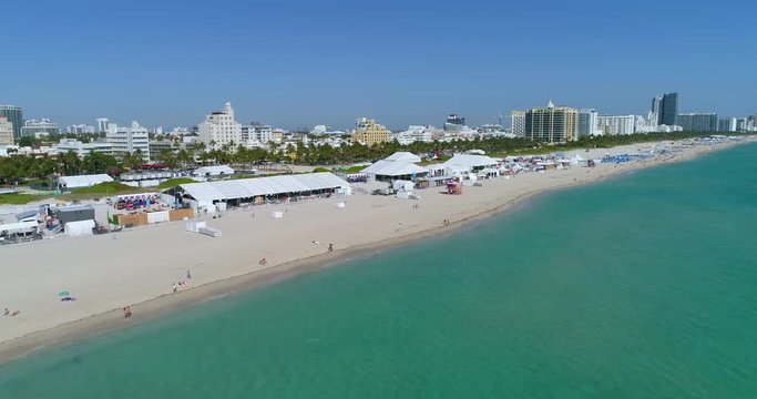 Aerial footage South Beach Wine and Food Festival 4k 60p