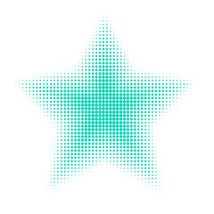 Colorful halftone background, star icon illustration. Design for print, decoration, cover, web, digital, textile.