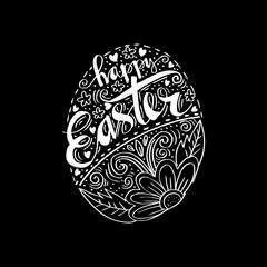 Happy Easter greeting Card, hand-drawing Lettering.