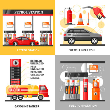 Gas And Petrol Station 2x2 Design Concept