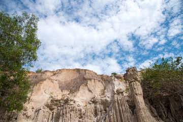 Fairy Stream amazing mountain clay on blue sky, Vietnam