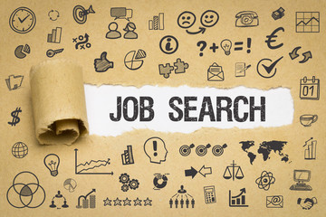 Job Search / Papier mit Symbole