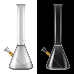 Glass bong. Vector illustration with smart transparencies - will work against any background!