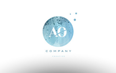 ao a o  watercolor grunge vintage alphabet letter logo