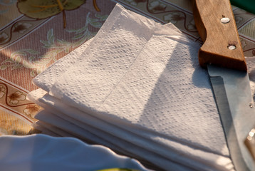 Preparing to early breakfast in a rustic style