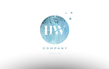 hw h w  watercolor grunge vintage alphabet letter logo