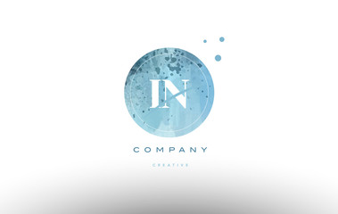 in i n  watercolor grunge vintage alphabet letter logo