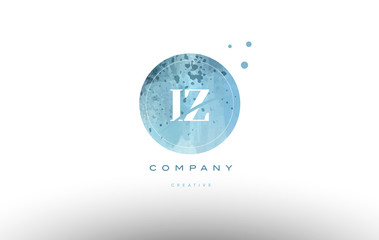 iz i z  watercolor grunge vintage alphabet letter logo