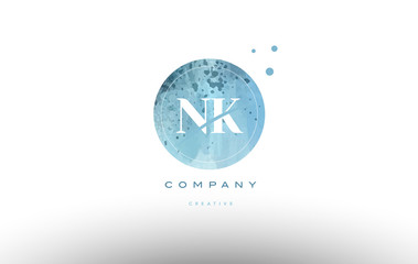 nk n k  watercolor grunge vintage alphabet letter logo