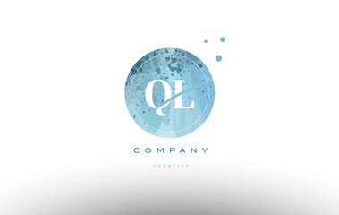 ql q l  watercolor grunge vintage alphabet letter logo