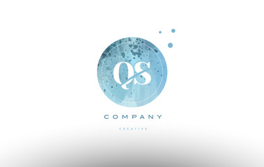 qs q s  watercolor grunge vintage alphabet letter logo