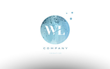 wl w l  watercolor grunge vintage alphabet letter logo