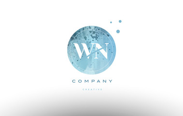 wn w n  watercolor grunge vintage alphabet letter logo