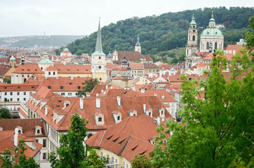 Fototapeta premium view of Prague city from hill