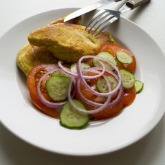 steak of Turkey with vegetable salad