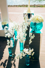 Wedding floral decorations for ceremony