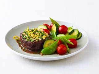 Filet mignon and vegetables