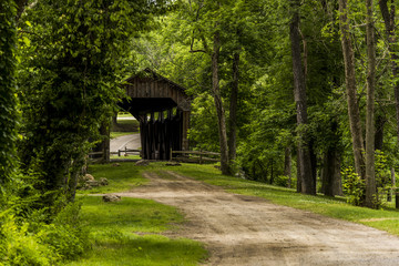 Fototapeta na wymiar Historic Covered Bridge in the Summer - Pennsylvania
