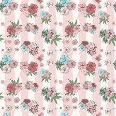 Exotic colorful flowers set