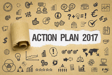 Action Plan 2017 / Papier mit Symbole