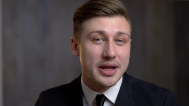 Businessman presentating business company