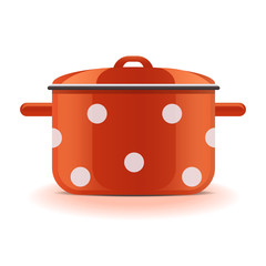 vector glossy icon restaurant, food, pan, dishes, soup
