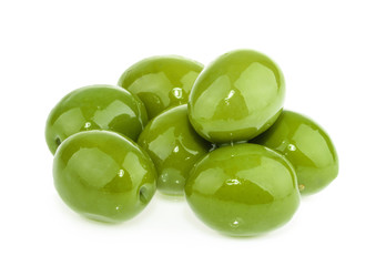 Green olives isolated